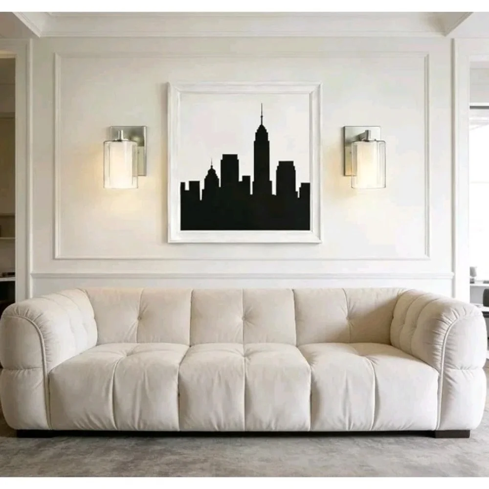 Sconces,Wall Sconces, 2‎ Modern Vanity Lights wi Double Clear Glass Shade